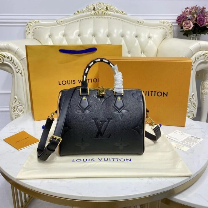 Replica bags lv Double zi Louis Vuitton Speedy Bandoulière 25 Black