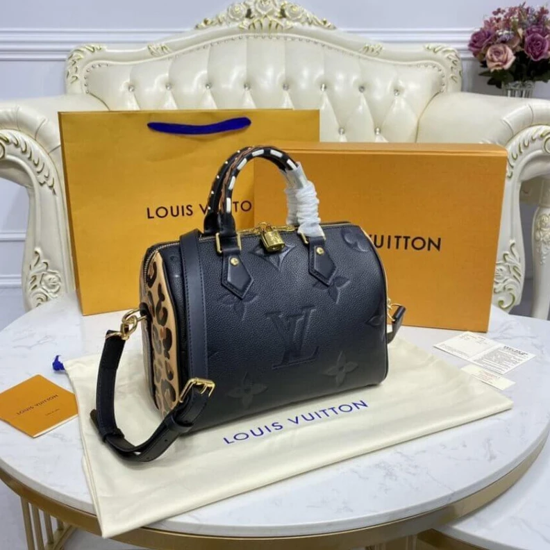 Replica bags lv Double zi Louis Vuitton Speedy Bandoulière 25 Black