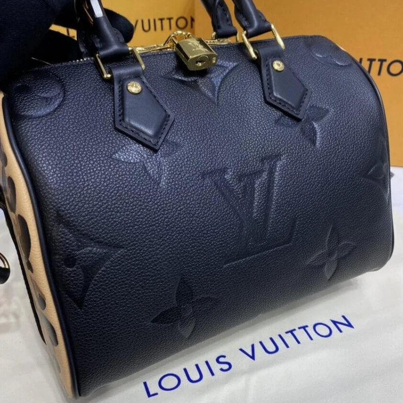 Replica bags lv Double zi Louis Vuitton Speedy Bandoulière 25 Black