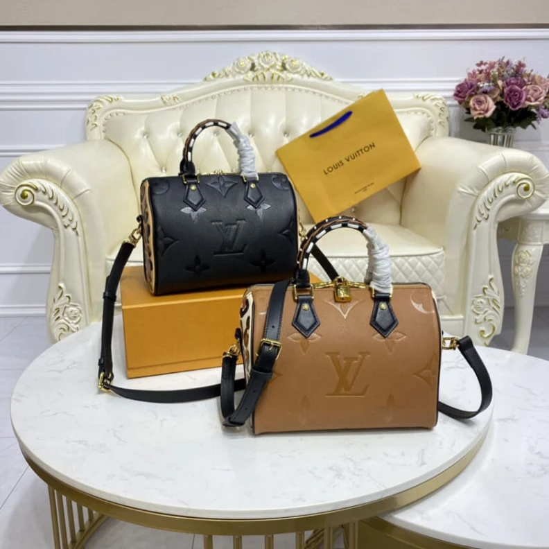 Replica bags lv Double zi Louis Vuitton Speedy Bandoulière 25 Black