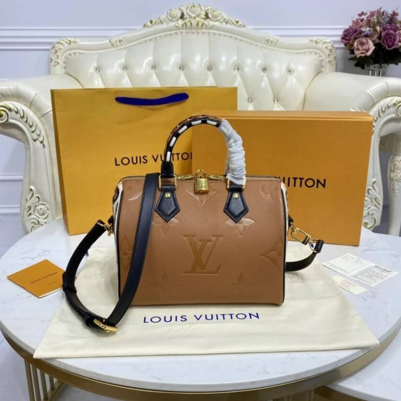 Replica bags Strap:Rem Louis Vuitton Speedy Bandoulière 25 Caramel