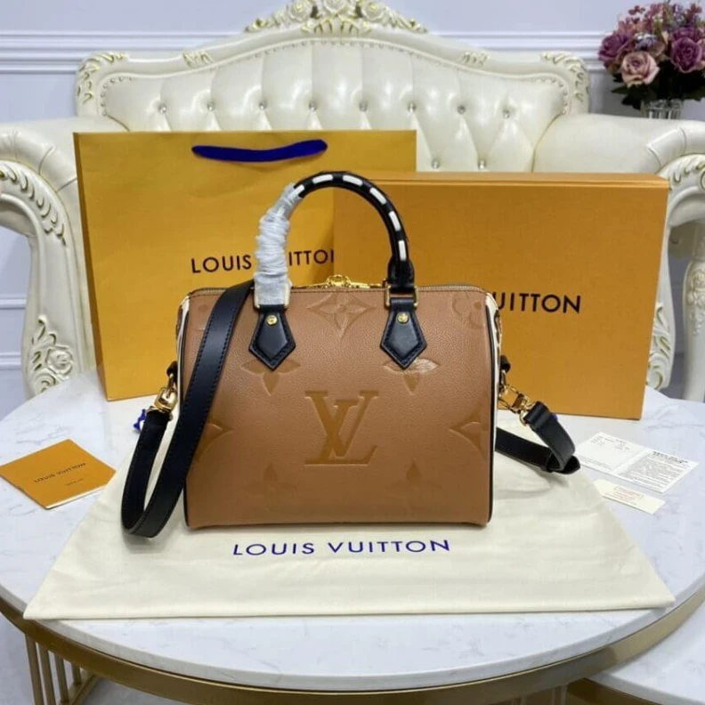 Replica bags Strap:Rem Louis Vuitton Speedy Bandoulière 25 Caramel