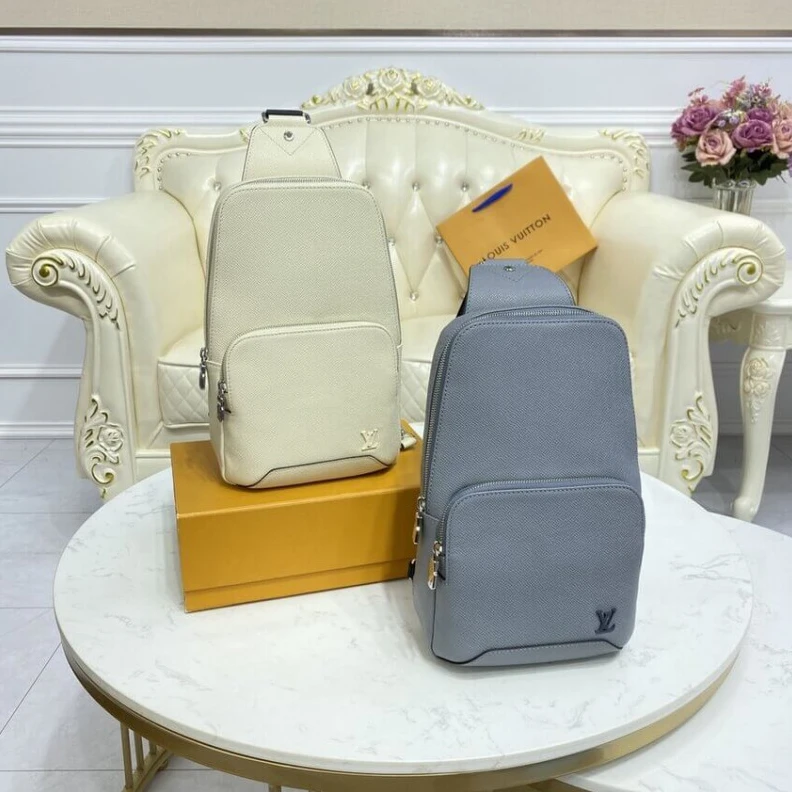 Mythick The versat Louis Vuitton Taiga Leather Avenue Sling Bag Beige