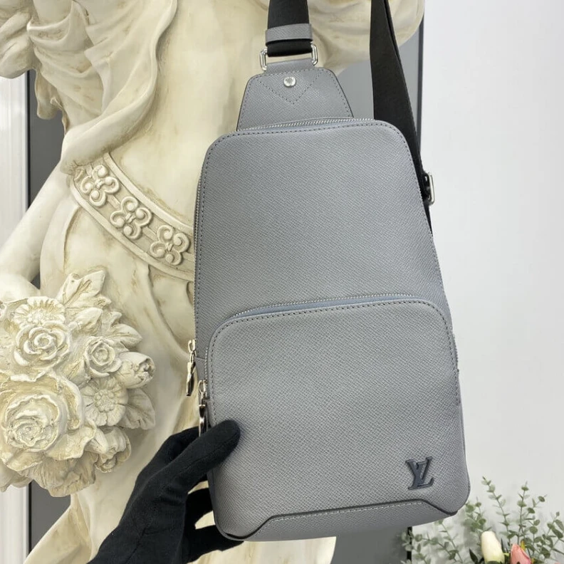 Replica bag 2 inside Louis Vuitton Taiga Leather Avenue Sling Bag Grey