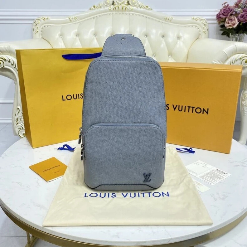 Replica bag 2 inside Louis Vuitton Taiga Leather Avenue Sling Bag Grey