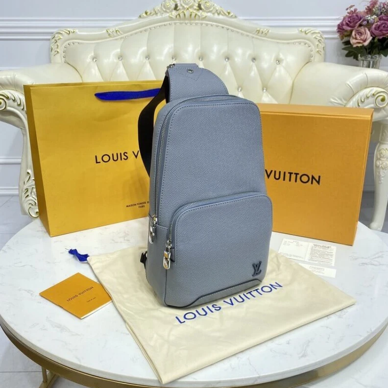 Replica bag 2 inside Louis Vuitton Taiga Leather Avenue Sling Bag Grey