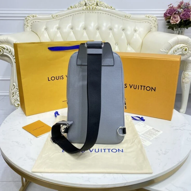 Replica bag 2 inside Louis Vuitton Taiga Leather Avenue Sling Bag Grey