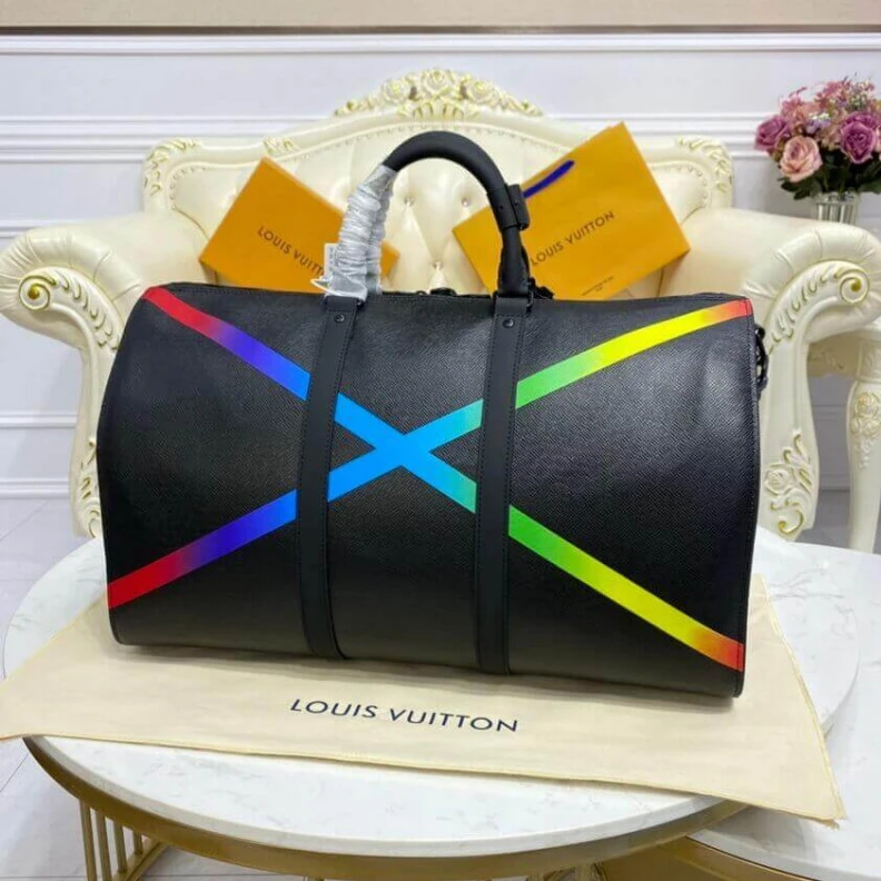 Replica bags lv 50 x 29 x Louis Vuitton Taiga Leather Keepall Bandouliere 50