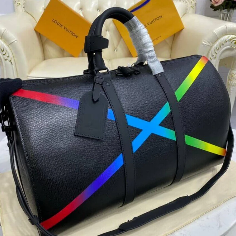 Replica bags lv 50 x 29 x Louis Vuitton Taiga Leather Keepall Bandouliere 50