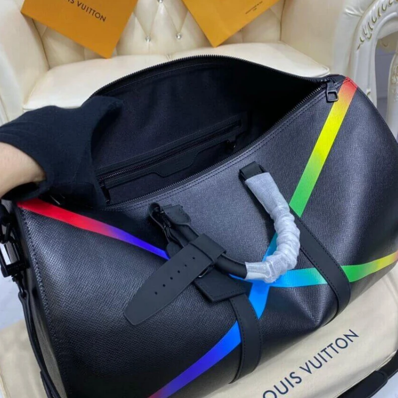Replica bags lv 50 x 29 x Louis Vuitton Taiga Leather Keepall Bandouliere 50