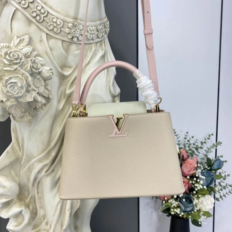 Taurillon Louis Vuitton Taurillon Leather Capucines MM Galet