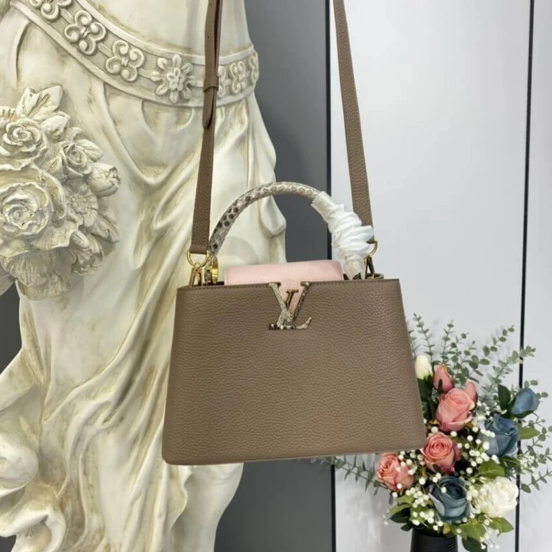 Replica bags Strap Dro Louis Vuitton Taurillon Leather and Python Capucines BB