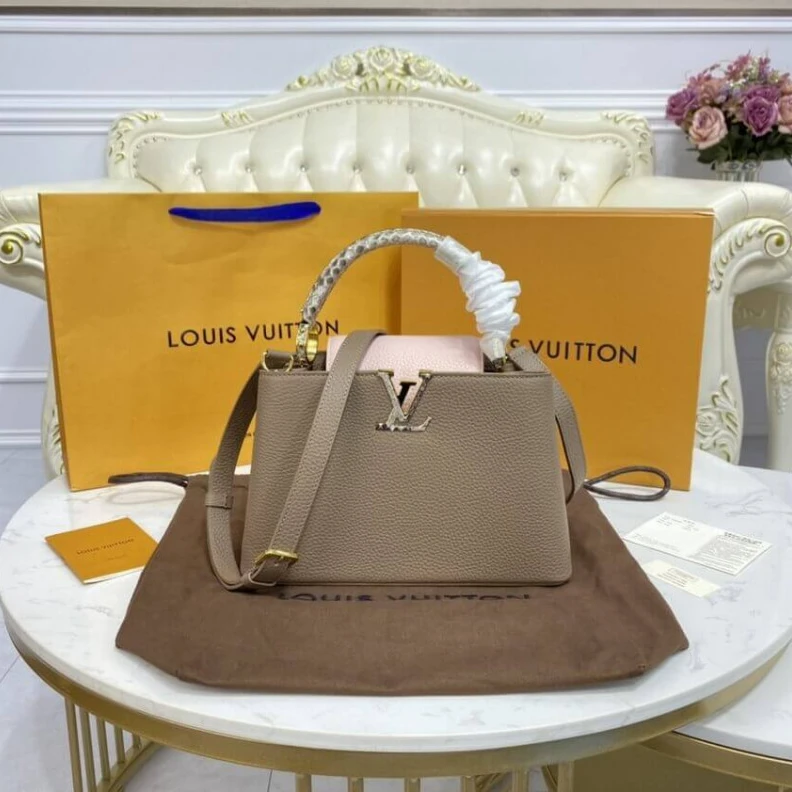 Replica bags Strap Dro Louis Vuitton Taurillon Leather and Python Capucines BB