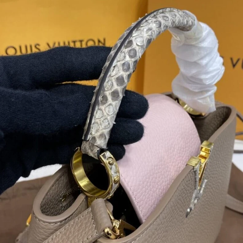 Replica bags Strap Dro Louis Vuitton Taurillon Leather and Python Capucines BB