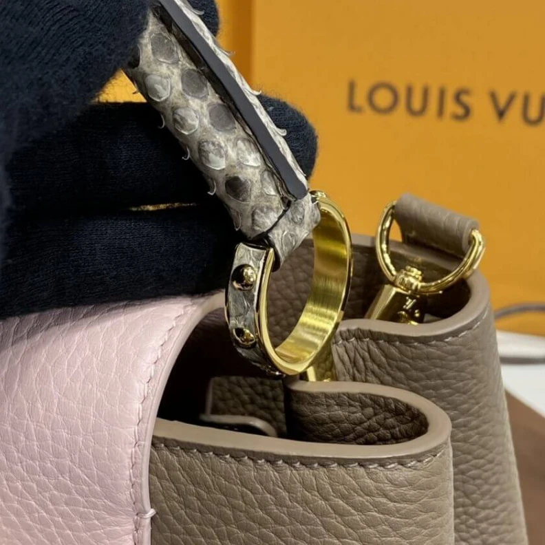 Replica bags Strap Dro Louis Vuitton Taurillon Leather and Python Capucines BB