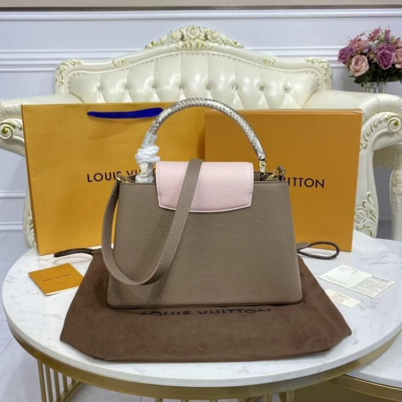 Replica bag Taurillon Louis Vuitton Taurillon Leather and Python Capucines MM