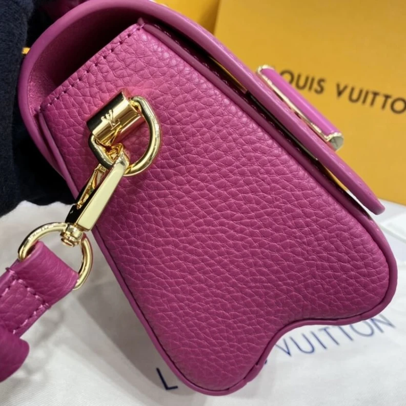 Strap:Rem Louis Vuitton Taurillon Leather and Smooth Calfskin Twist PM Rosy