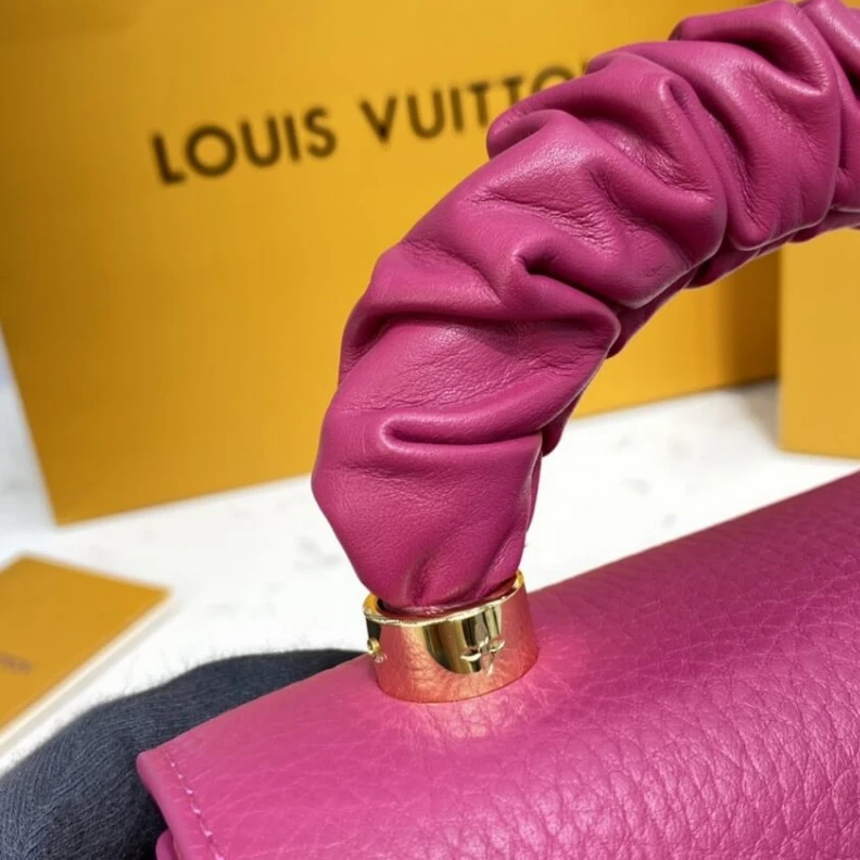 Strap:Rem Louis Vuitton Taurillon Leather and Smooth Calfskin Twist PM Rosy