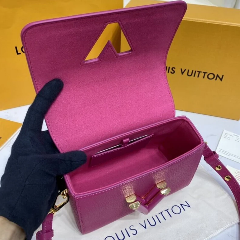 Strap:Rem Louis Vuitton Taurillon Leather and Smooth Calfskin Twist PM Rosy