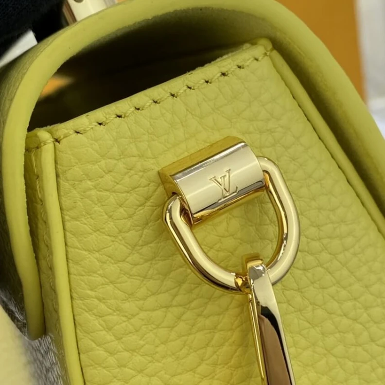 Lv belts replica Microfibe Louis Vuitton Taurillon Leather and Smooth Calfskin Twist PM Yellow