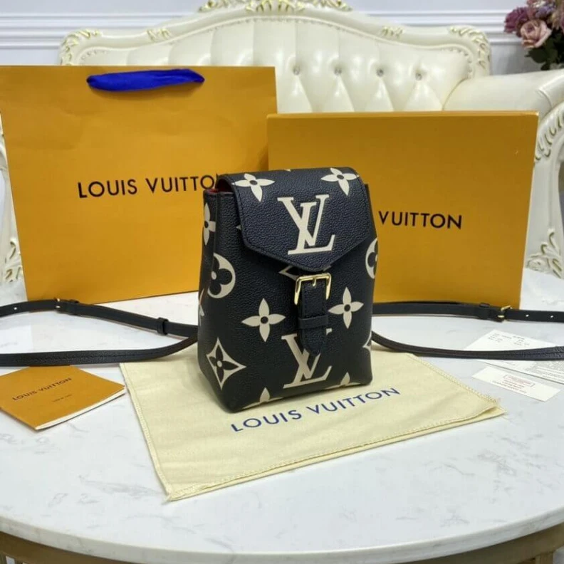 Replica bags Strap: Re Louis Vuitton Tiny Mini Backpack Black