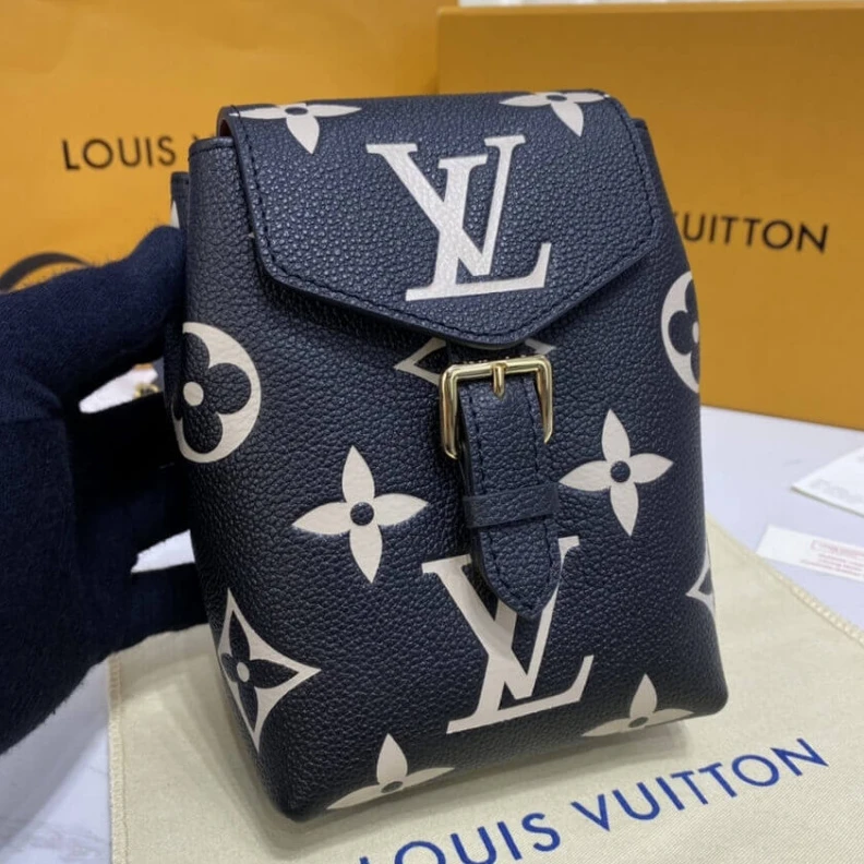 Replica bags Strap: Re Louis Vuitton Tiny Mini Backpack Black