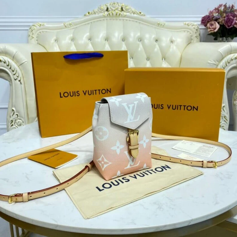 Replica bags lv Zipped ba Louis Vuitton Tiny Mini Backpack Mist Gray