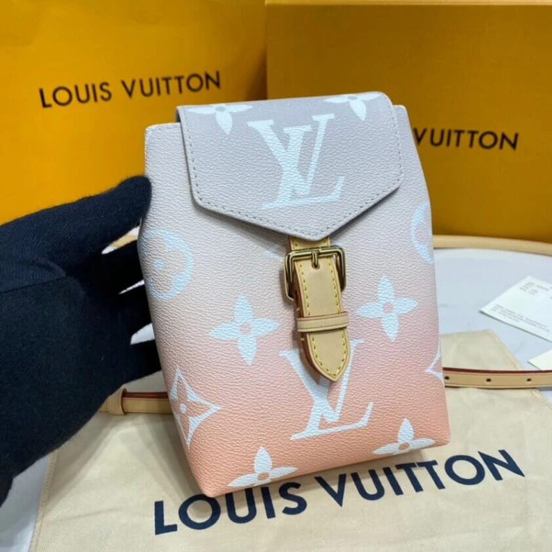 Replica bags lv Zipped ba Louis Vuitton Tiny Mini Backpack Mist Gray