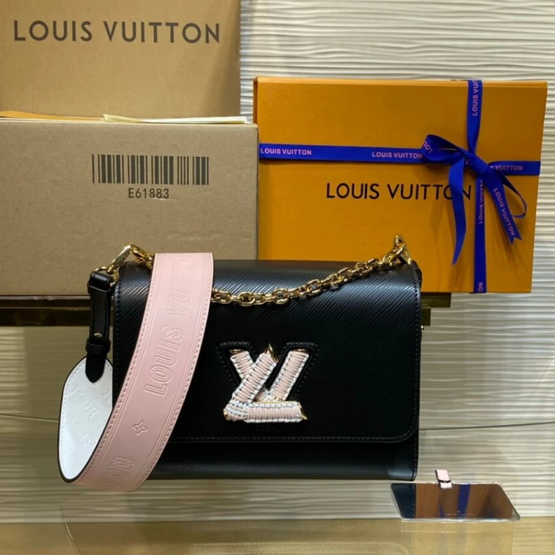 Lv belts replica 23 x 17 x Louis Vuitton Twist MM Black