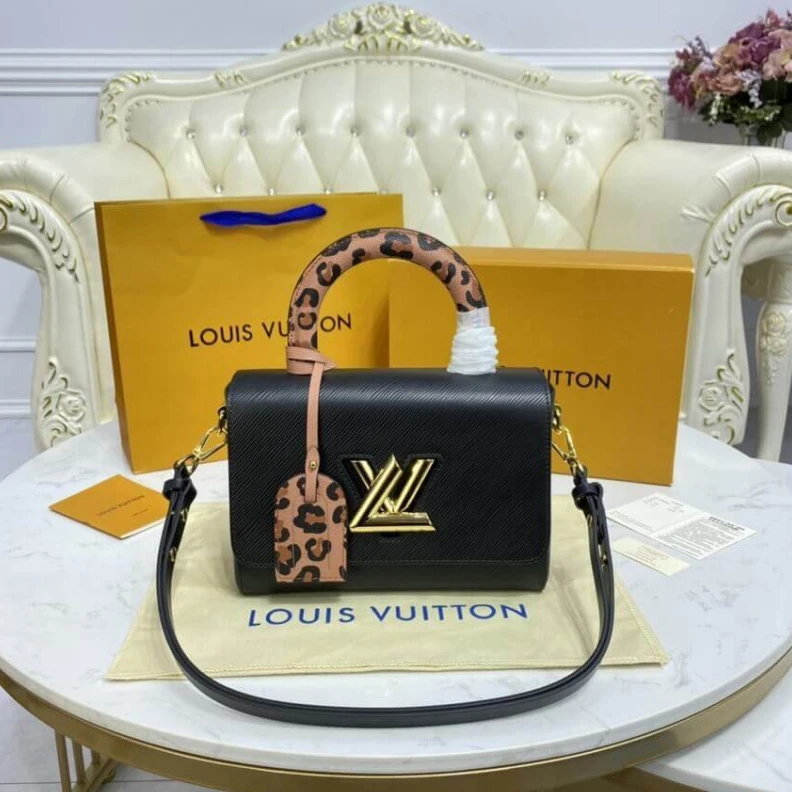 Lv belts replica Microfibe Louis Vuitton Twist MM Black