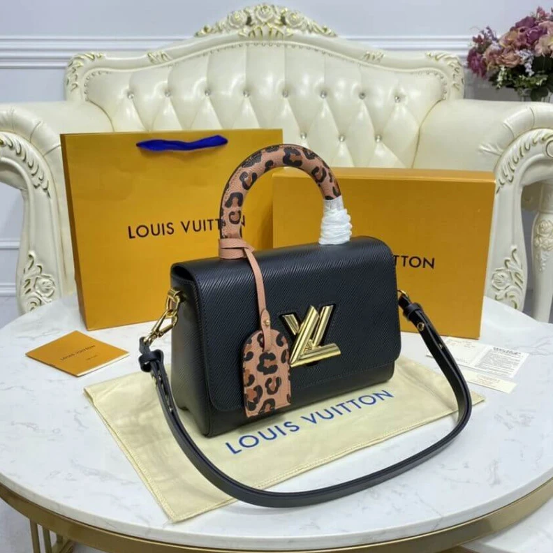 Lv belts replica Microfibe Louis Vuitton Twist MM Black