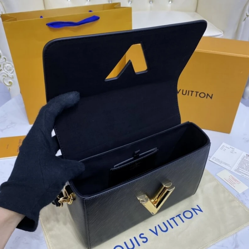 Lv belts replica Microfibe Louis Vuitton Twist MM Black