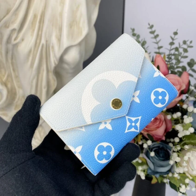 Replica bags lv Goldcolou Louis Vuitton Victorine Wallet Blue