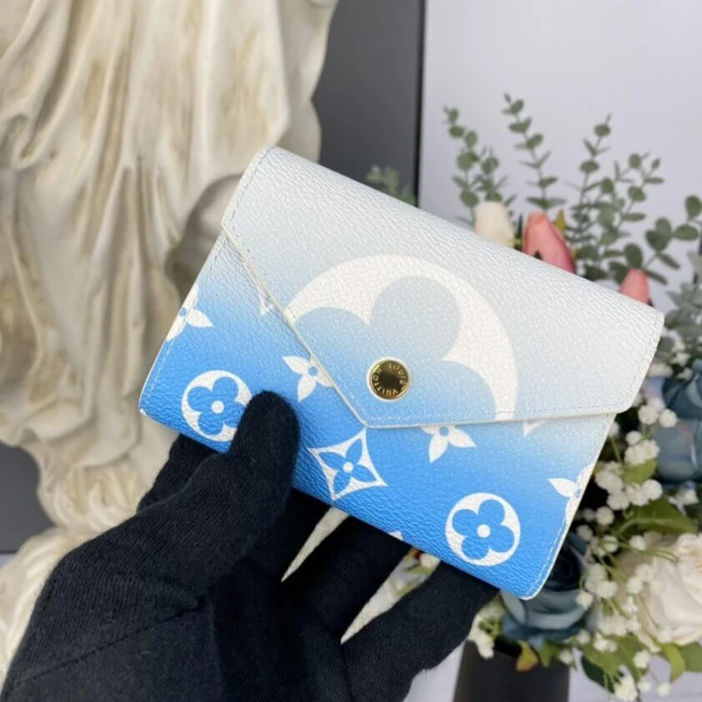 Replica bags lv Goldcolou Louis Vuitton Victorine Wallet Blue