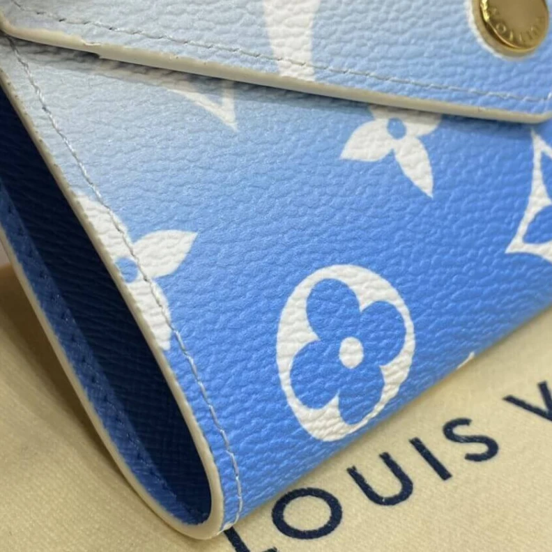 Replica bags lv Goldcolou Louis Vuitton Victorine Wallet Blue