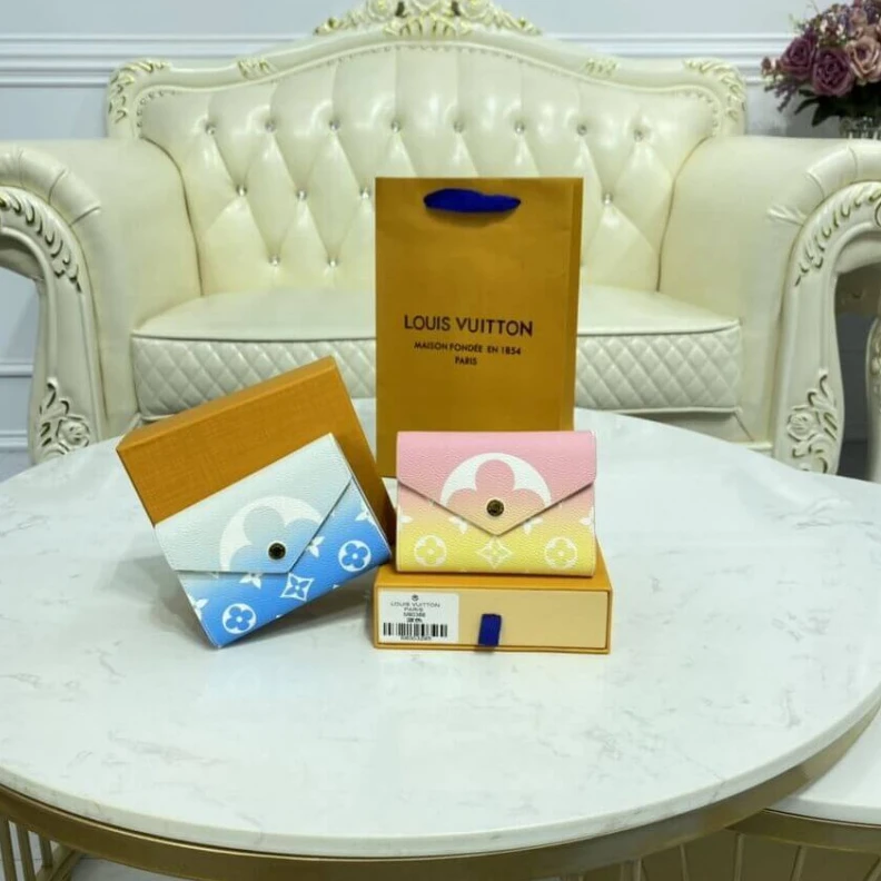 Replica bags lv Goldcolou Louis Vuitton Victorine Wallet Blue