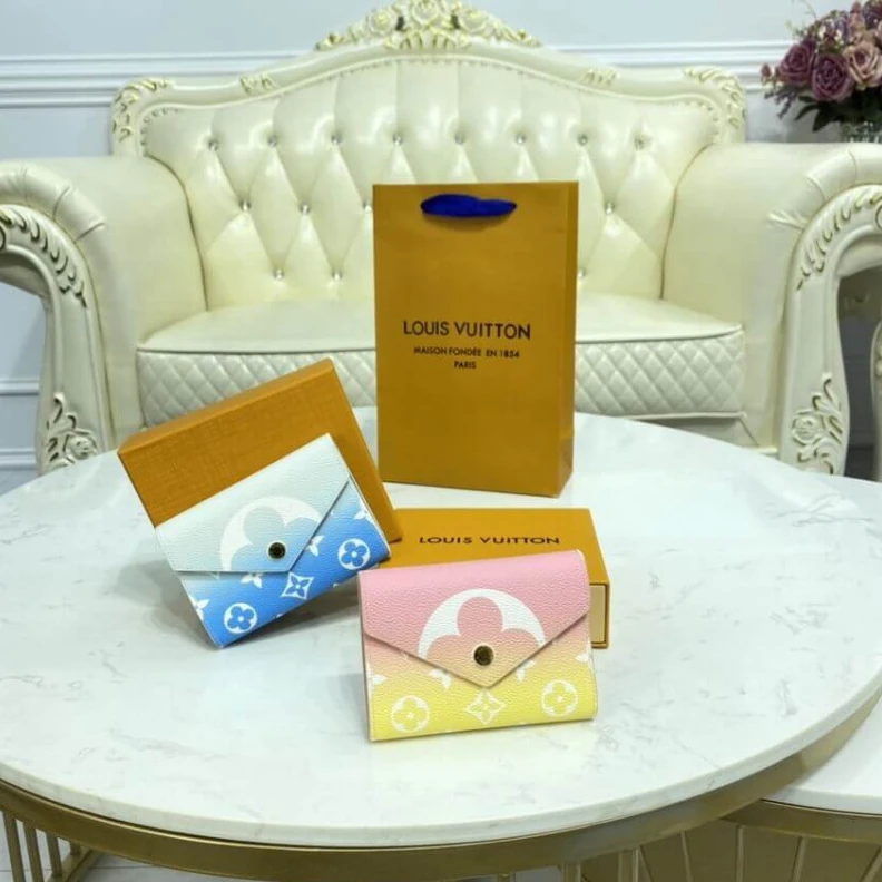 Replica bags lv Goldcolou Louis Vuitton Victorine Wallet Blue