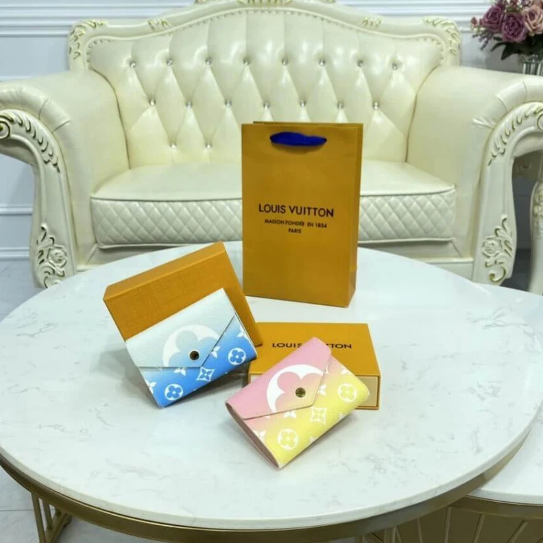 Replica bags lv Goldcolou Louis Vuitton Victorine Wallet Blue
