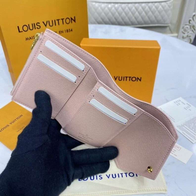 Mythick 6 credit Louis Vuitton Victorine Wallet Mist Gray