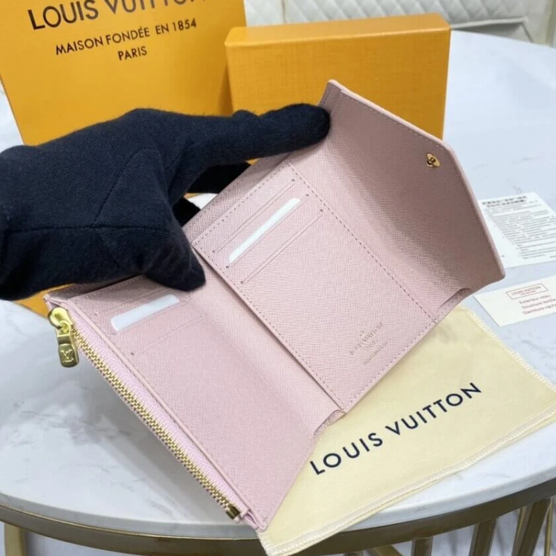 Top lv Cowhide l Louis Vuitton Victorine Wallet Pink