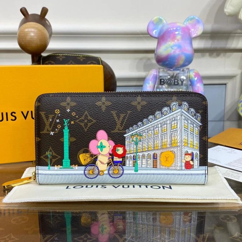 Mythick For the 20 Louis Vuitton Vivienne Holidays Monogram Zippy Wallet Pink