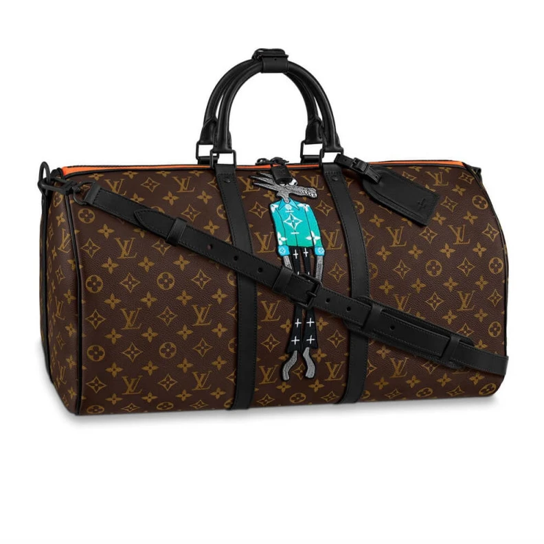 Inside zi Louis Vuitton X Virgil Abloh Keepall Bandouliere 50 M45616
