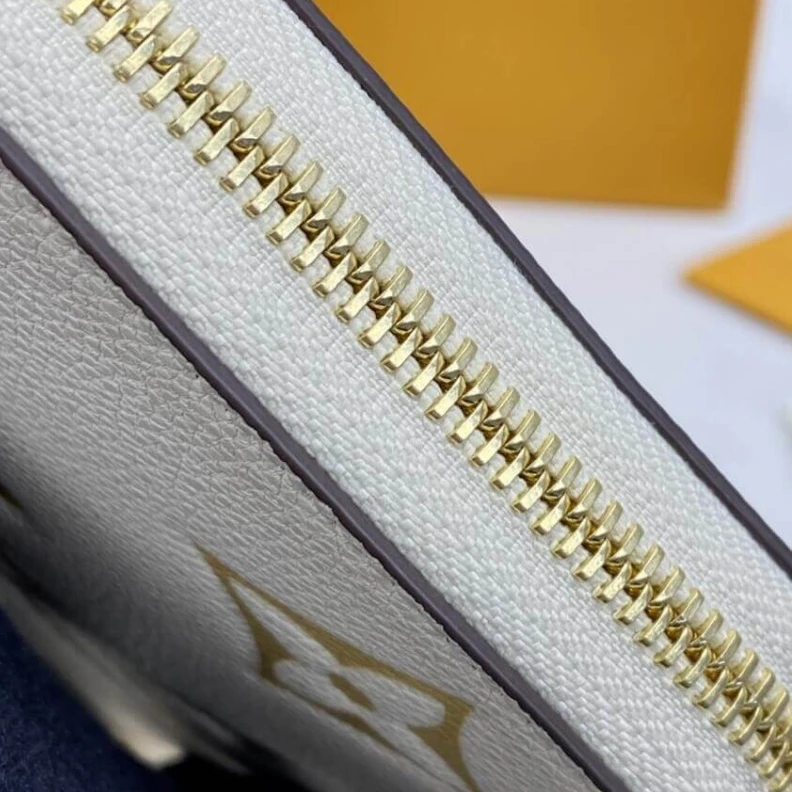 Top lv Monogram Louis Vuitton Zippy Wallet Cream Saffron
