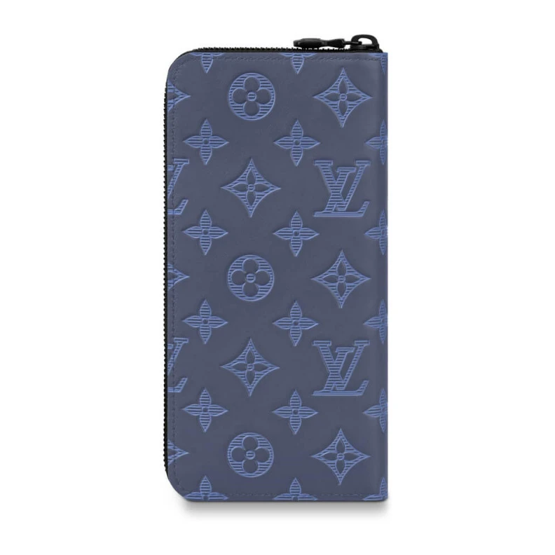 Monogram Louis Vuitton Zippy Wallet Vertical Navy Blue