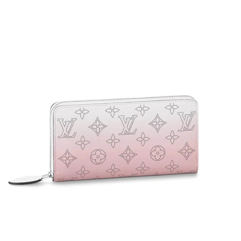 Mahina pe Louis Vuitton Zippy Wallet in Pink Gradient Mahina Perforated Leather