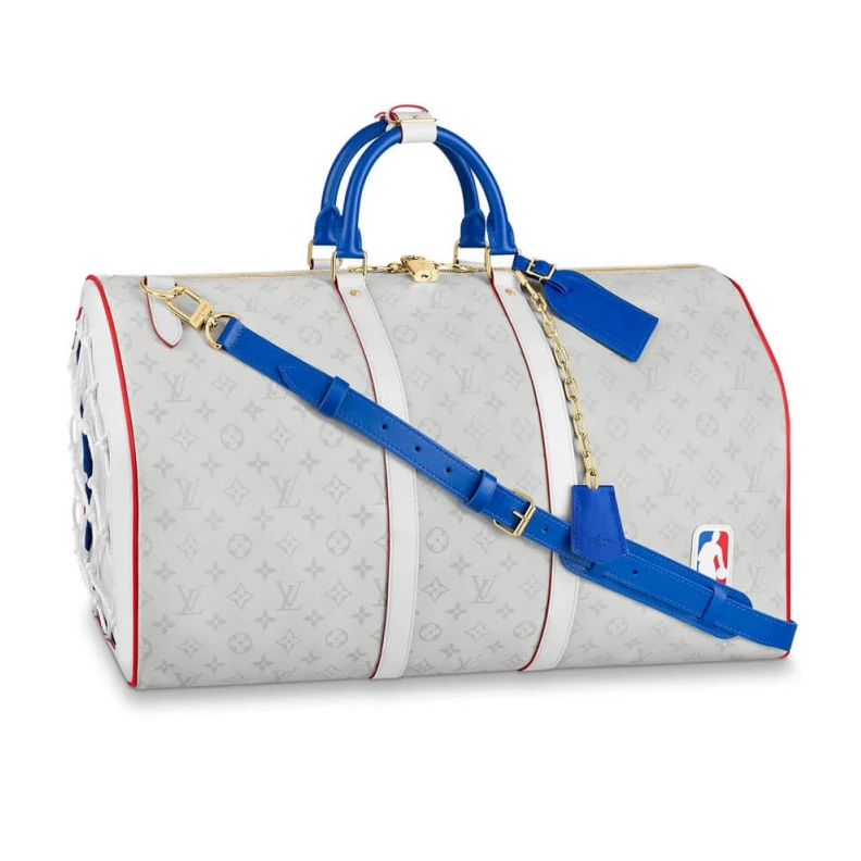 Inside zi Louis Vuitton x NBA Monogram Canvas Basketball Keepall 55 Bag Antarctica