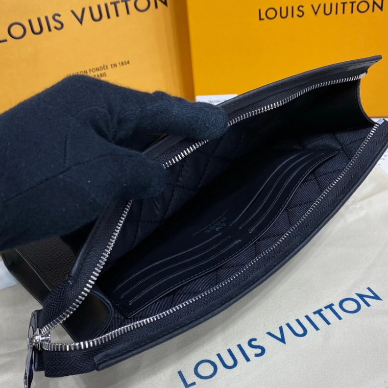 Replica bag 27 x 21 x Louis Vuitton x Nigo Pochette Voyage MM Black