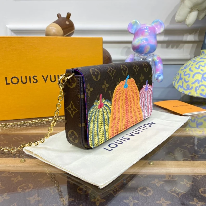 Lv belts replica Removable Louis Vuitton x Yayoi Kusama Felicie Pochette
