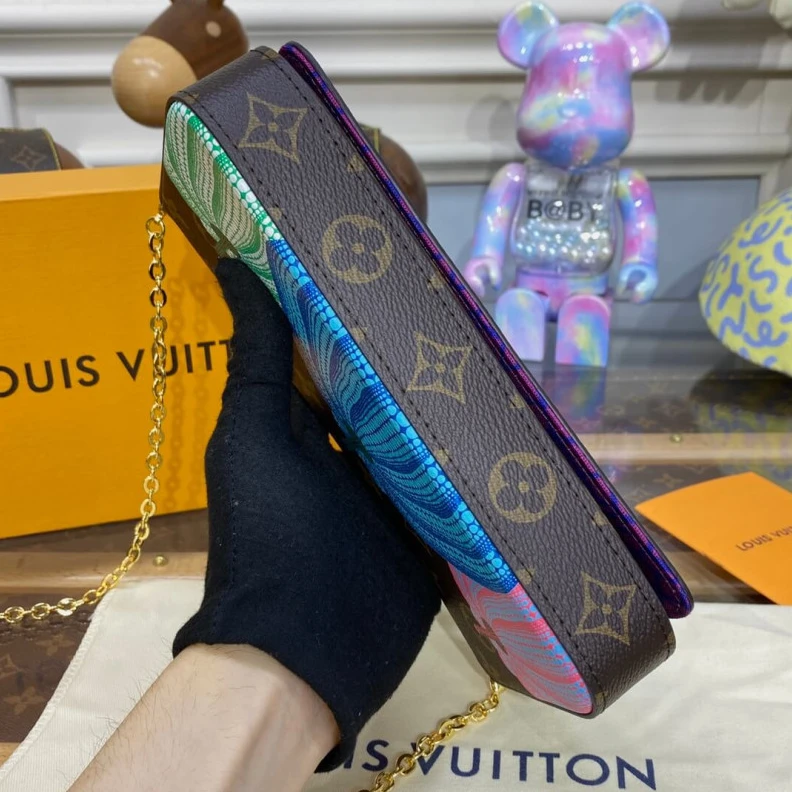 Lv belts replica Removable Louis Vuitton x Yayoi Kusama Felicie Pochette