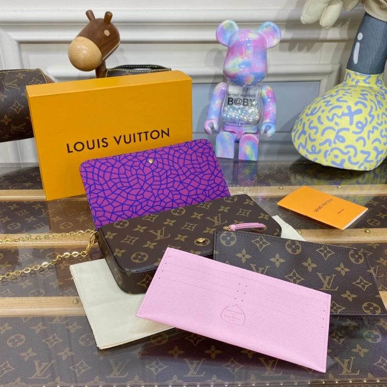 Lv belts replica Removable Louis Vuitton x Yayoi Kusama Felicie Pochette